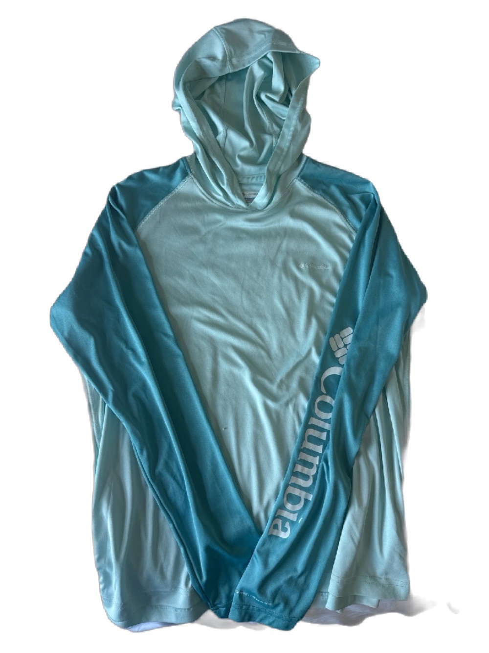 Columbia Light Aqua & Teal Hooded Long-Sleeve Sun Shirt
